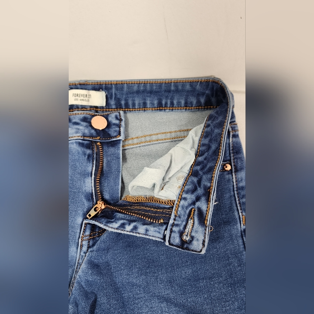 FOREVER 21 WOMEN'S CROP JEGGINGS SIZE 24, BLUE - Picture 6 of 13